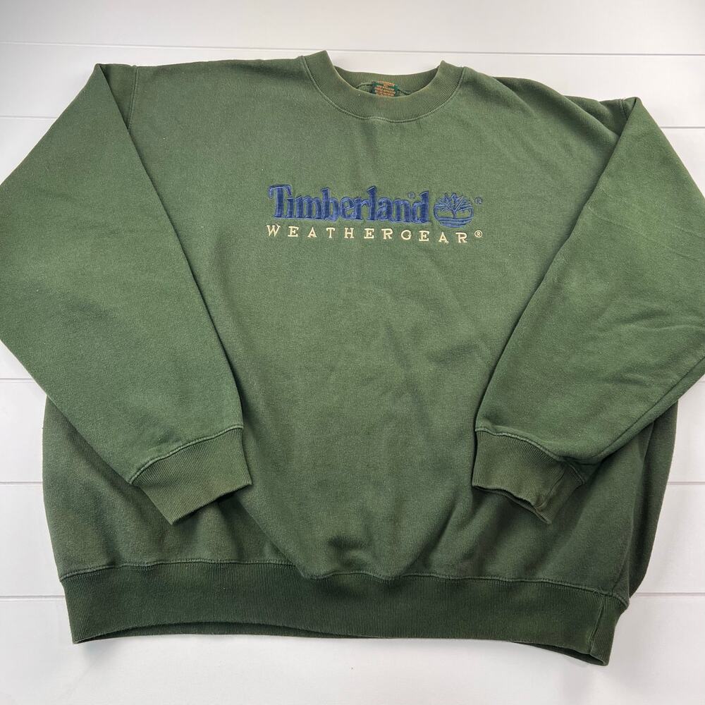Timberland Weathergear Vintage Green Crewneck sweatshirt men’s size XXL Faded